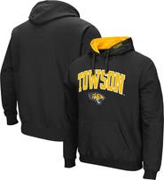 COLOSSEUM Men's Colosseum Black Towson Tigers Arch and Logo Pullover Hoodie