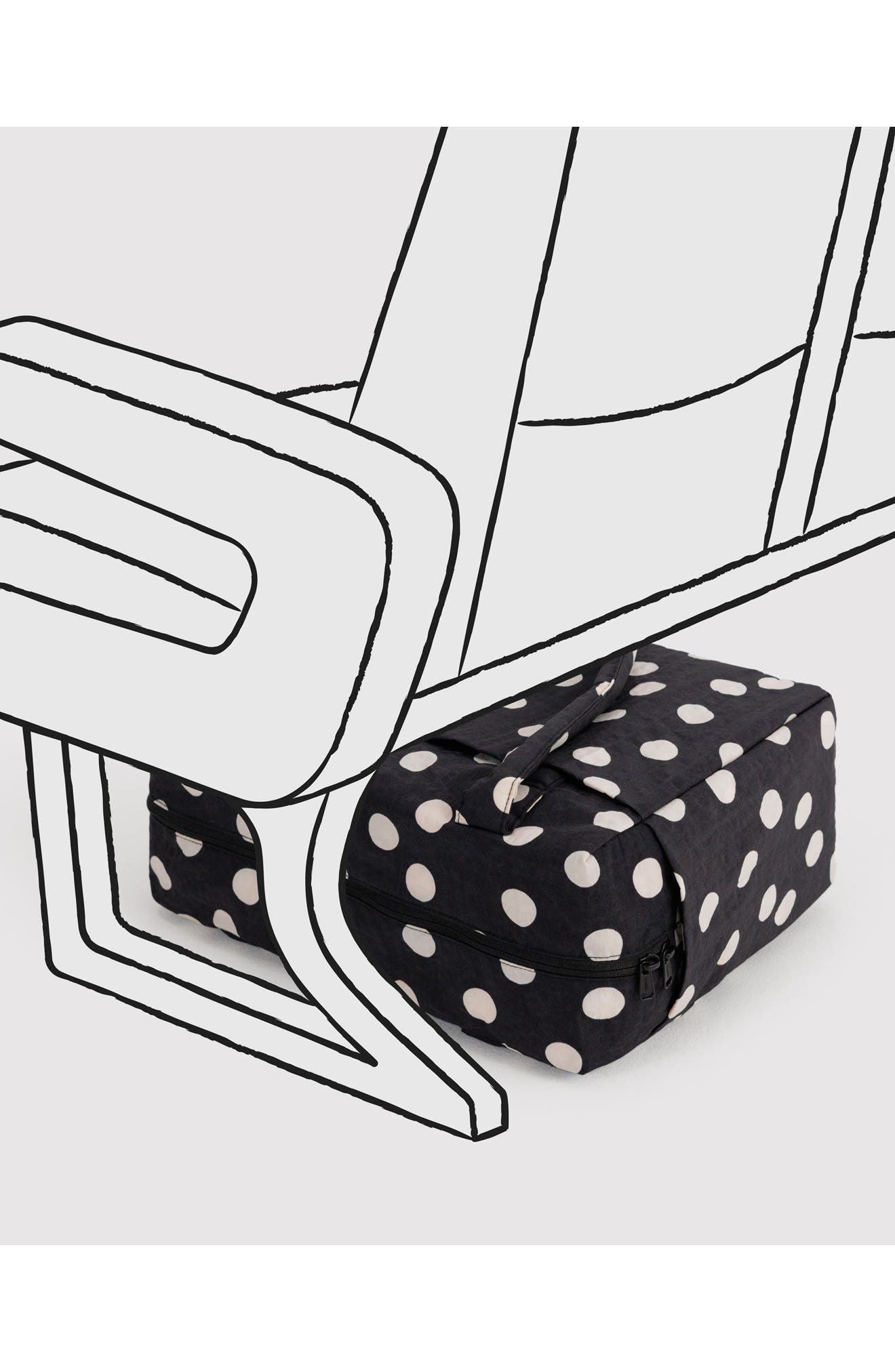 Small Cloud Carry-On, Alternate, color, BLACK AND CREAM POLKA DOT
