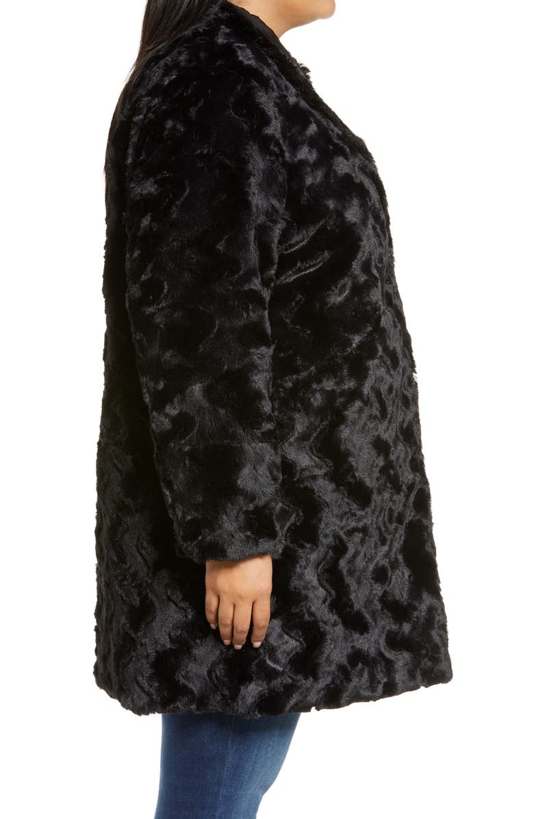 Via Spiga Reversible Grooved Wave Faux Fur Jacket, Alternate, color, 