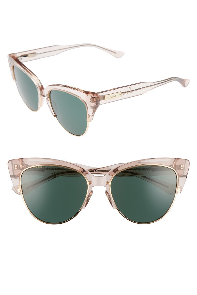 Dafni 56mm Gradient Cat Eye Sunglasses, Main, color, MAUVE CLEAR/ OLIVE