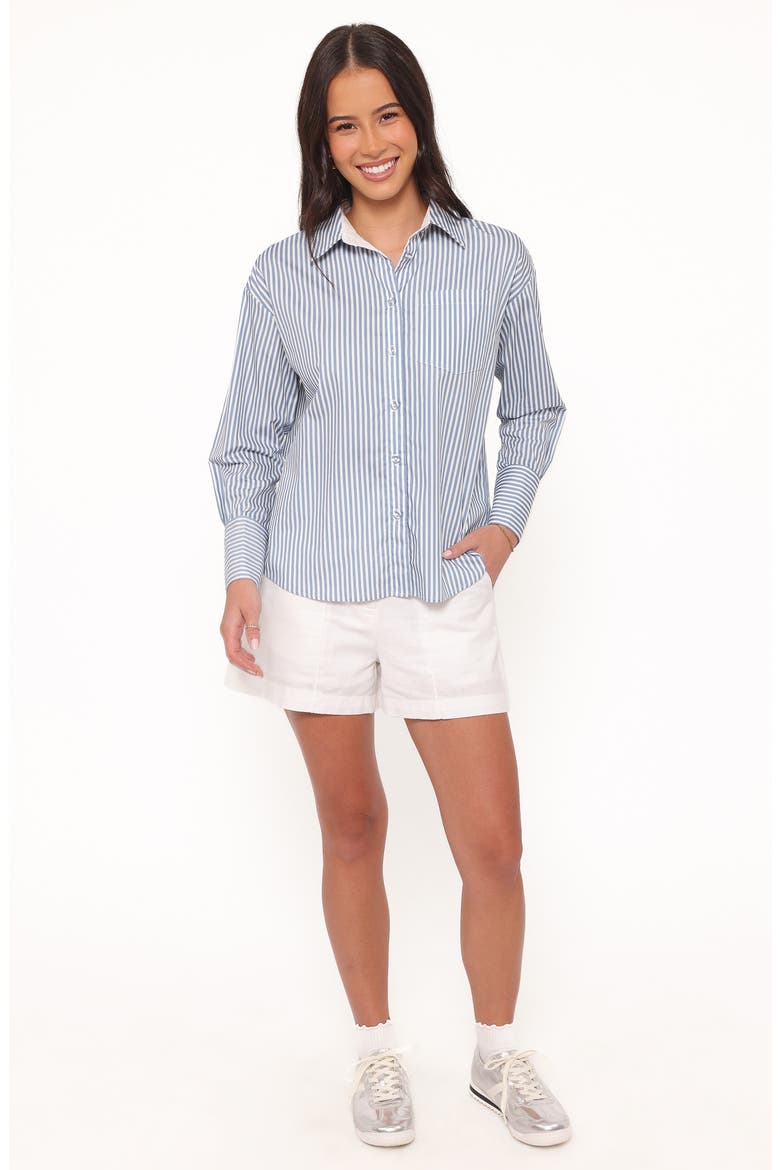 Jackson Striped Button Up Cotton Shirt, Alternate, color, BLUE STRIPE