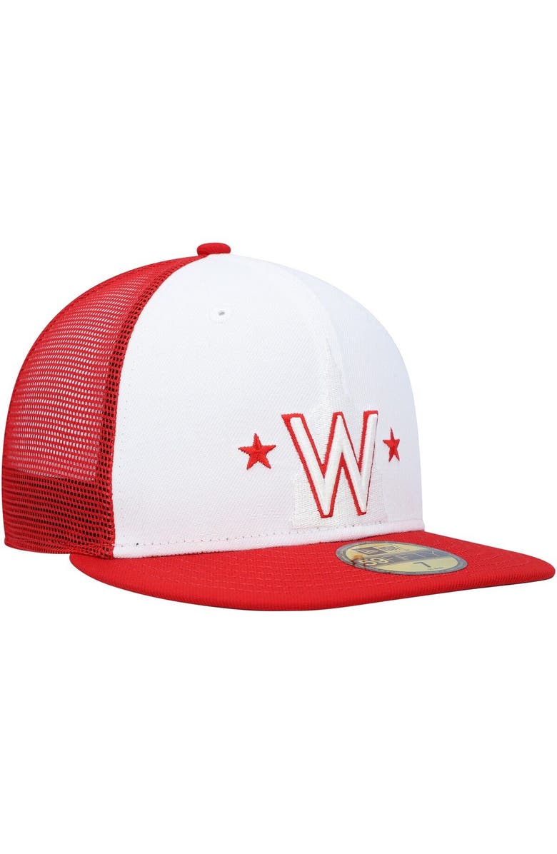 New Era Men's New Era White/Red Washington Nationals 2023 On-Field Batting Practice 59FIFTY Fitted Hat, Alternate, color, White