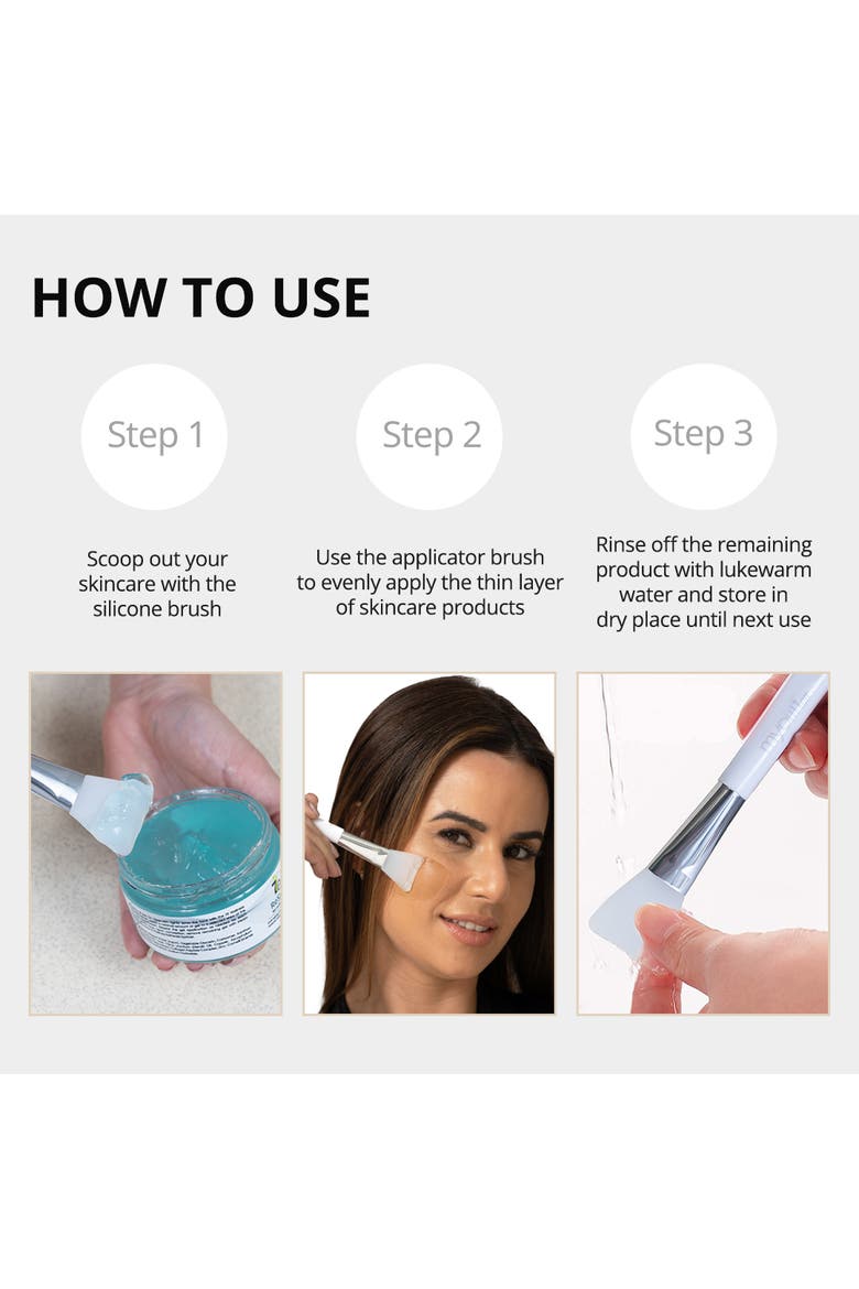 Silicone Brush Applicator For Skincare, Alternate, color, White