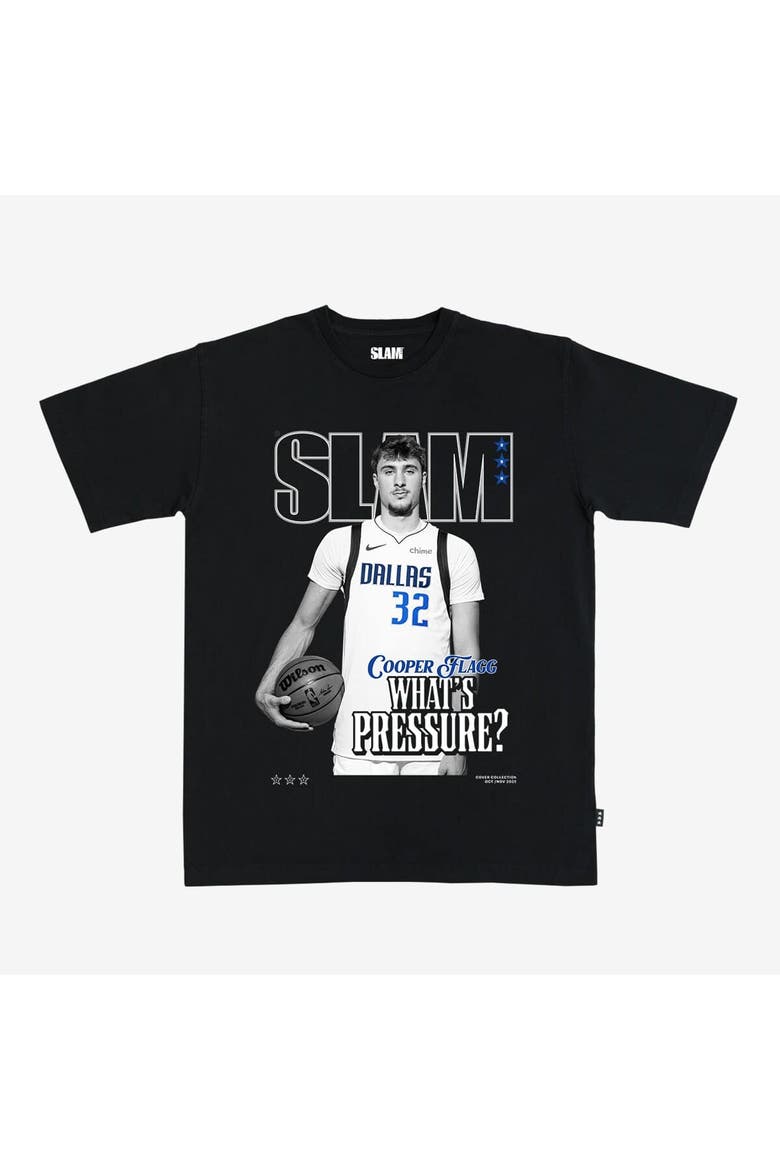 Unisex Cooper Flagg Black Dallas Mavericks SLAM Cover T-Shirt, Main, color, Black