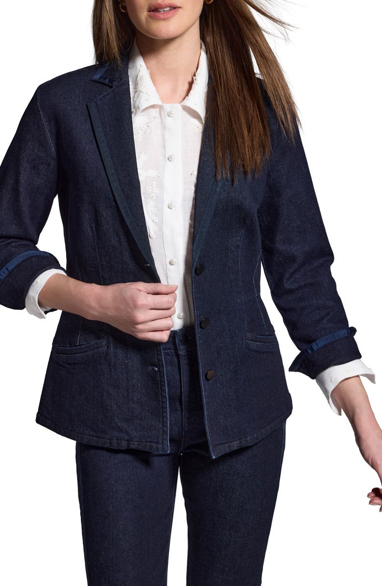 NIC+ZOE Ribbon Trim Blazer, Main, color, Night