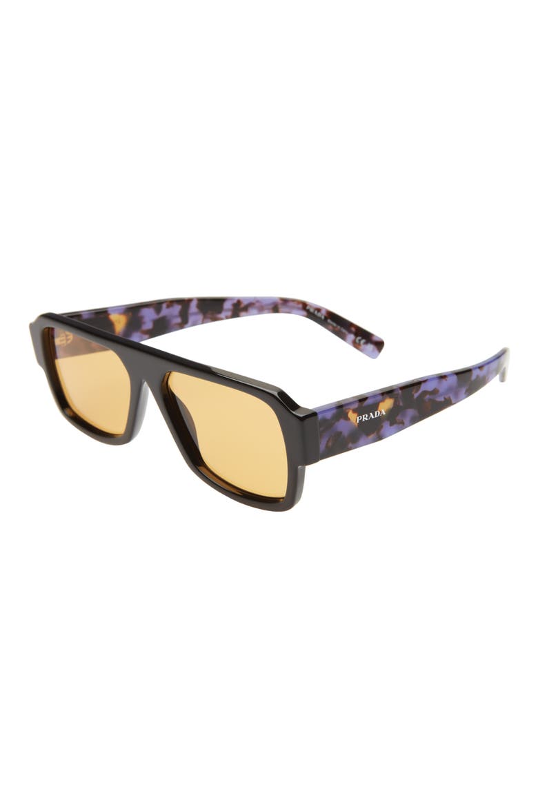 56mm Pilot Sunglasses, Alternate, color, BLACK