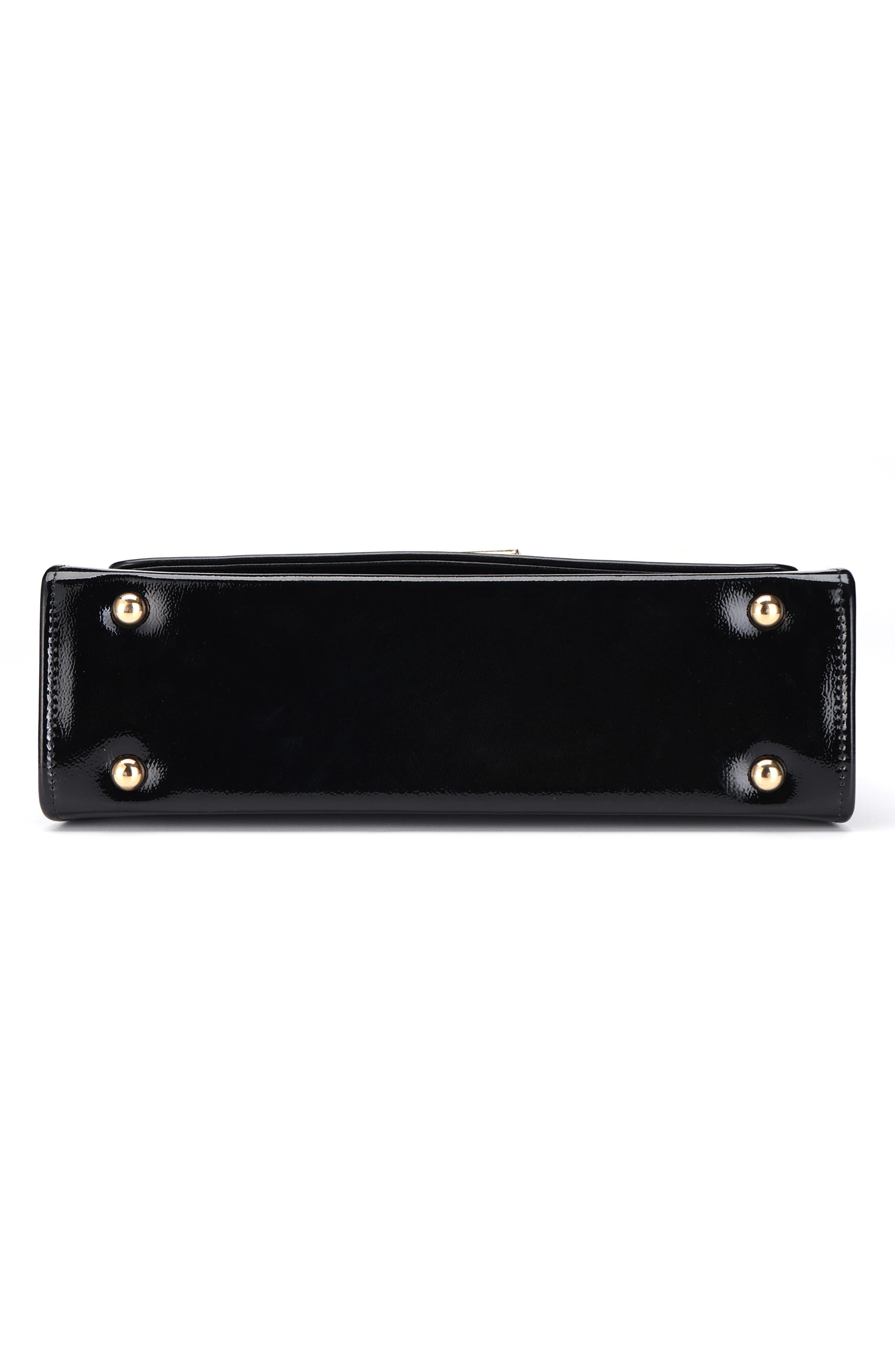 Patent Faux Leather Handbag, Alternate, color, BLACK MULTI