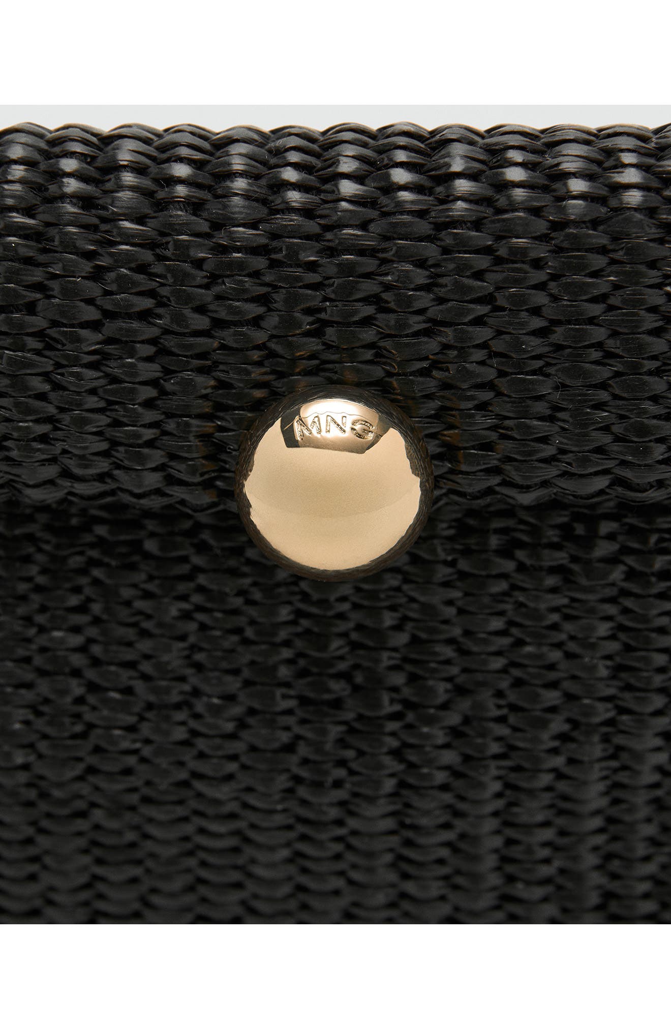 MANGO Woven Flap Wristlet, Alternate, color, Black