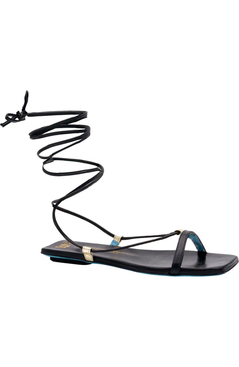 Valentina Rangoni Callisto Ankle Wrap Sandal, Main, color, Black