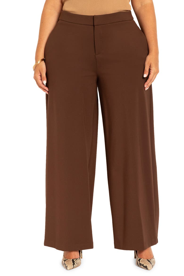 The Ultimate Stretch Wide Leg Work Pant, Main, color, BROWN