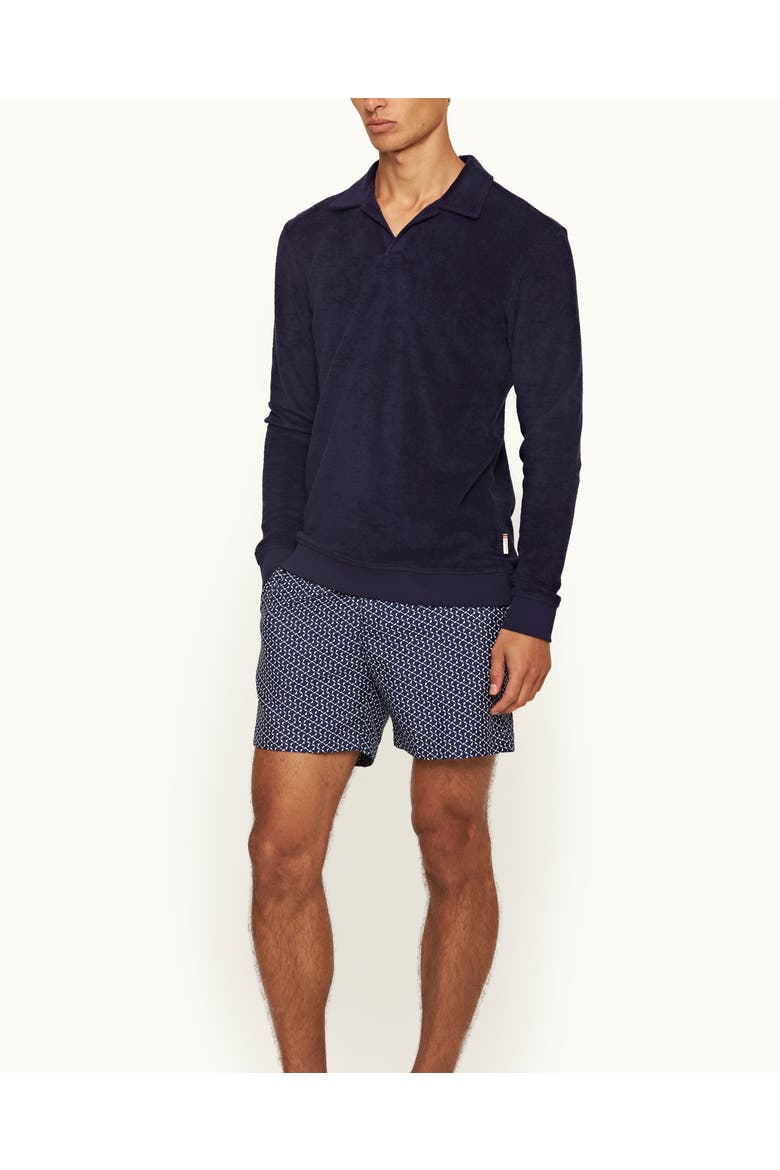 Santino Towelling Classic-Fit Polo Shirt, Main, color, Deep Ink Blue
