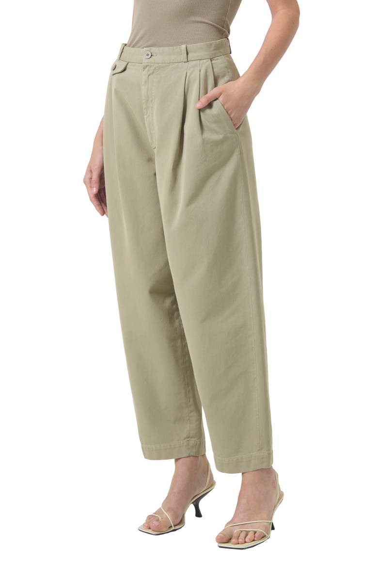AGOLDE Becker Cotton Barrel Leg Chinos, Main, color, Dill