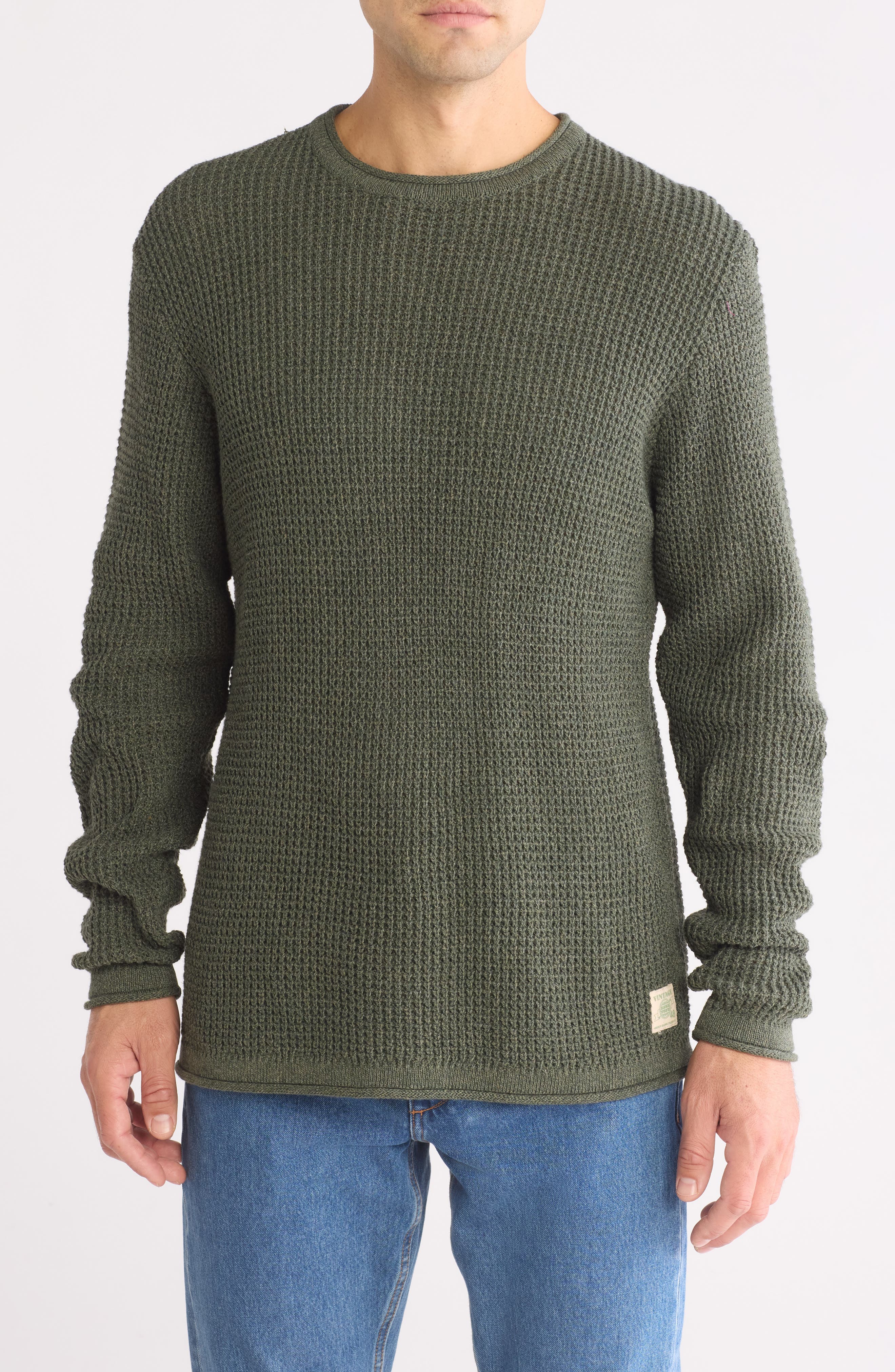 Weatherproof® Tuck Stitch Roll Crewneck Sweater