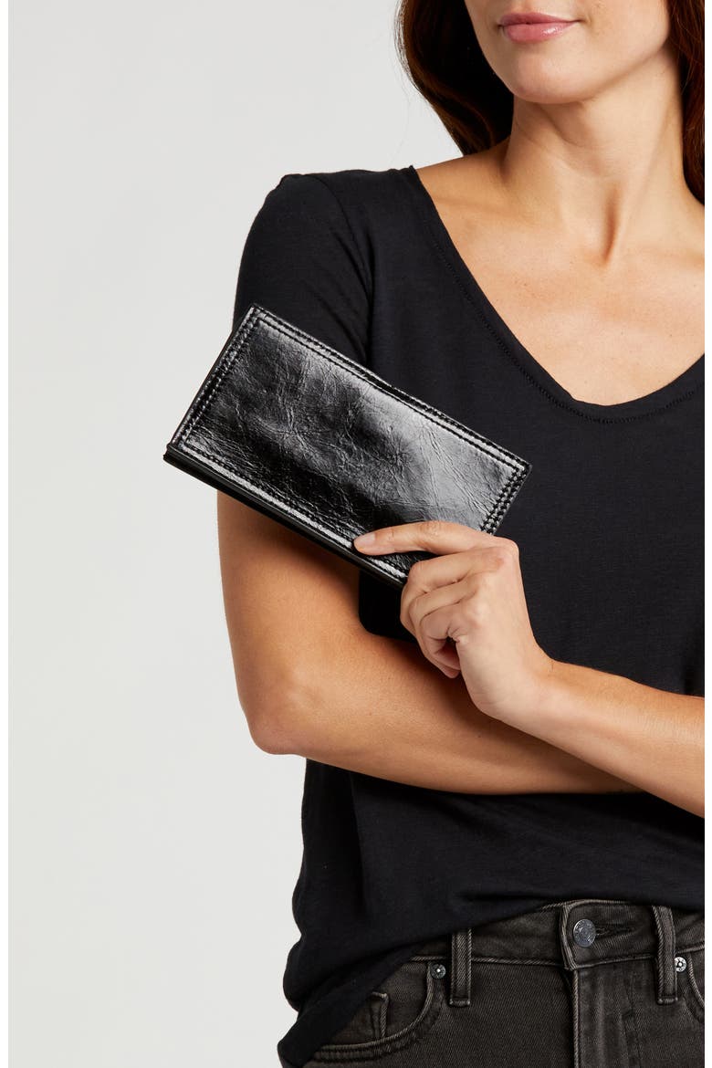 Gracie Leather Wallet, Alternate, color, BLACK