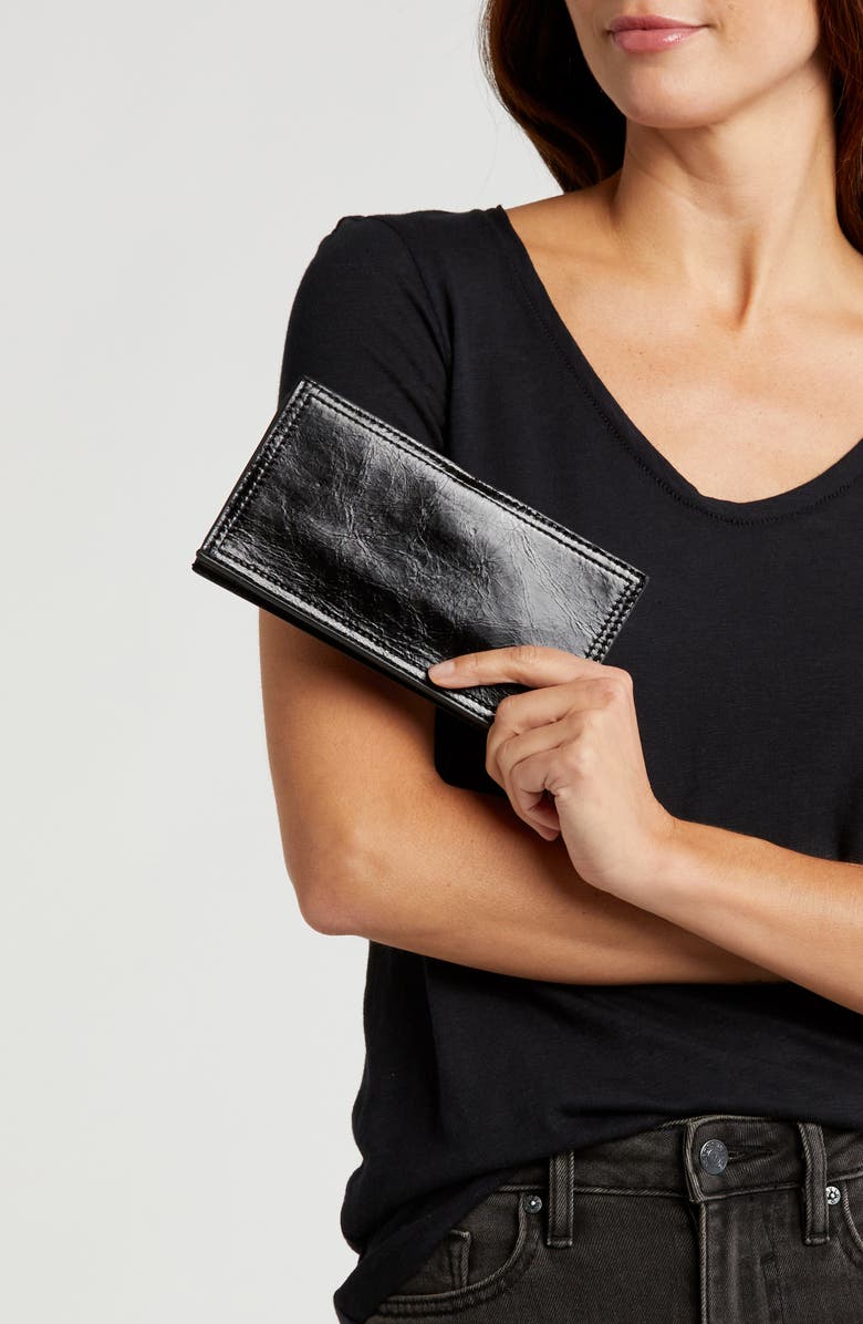 HOBO Gracie Leather Wallet, Alternate, color, Black