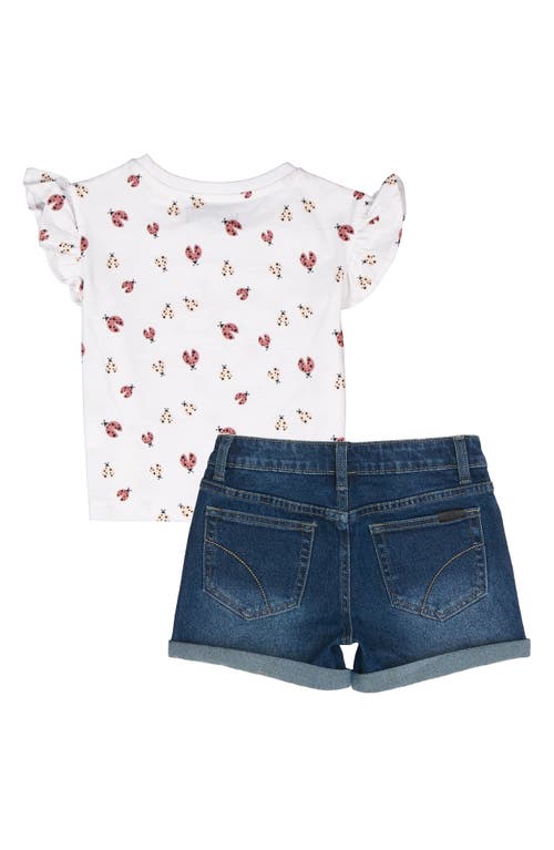 Joe's Flutter Sleeve T-shirt & Shorts Set In White