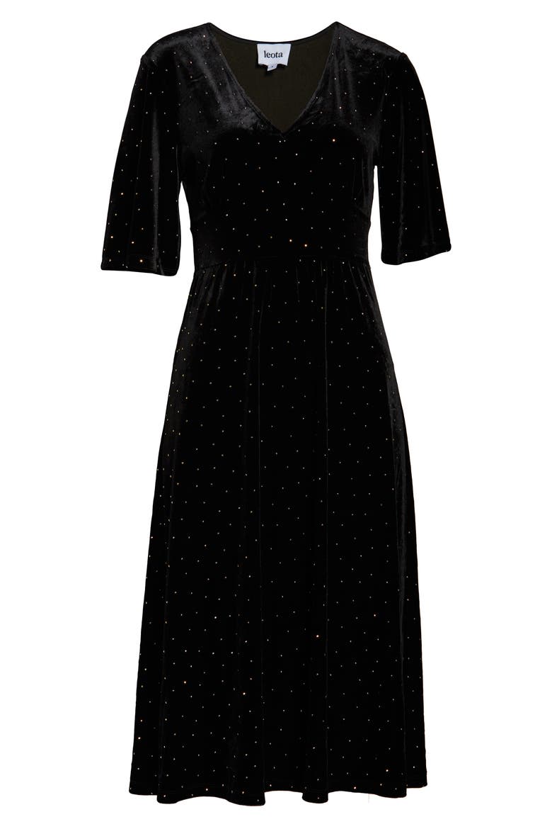 Zoe Dress, Alternate, color, GDVT - GOLD DOTTED VELVET
