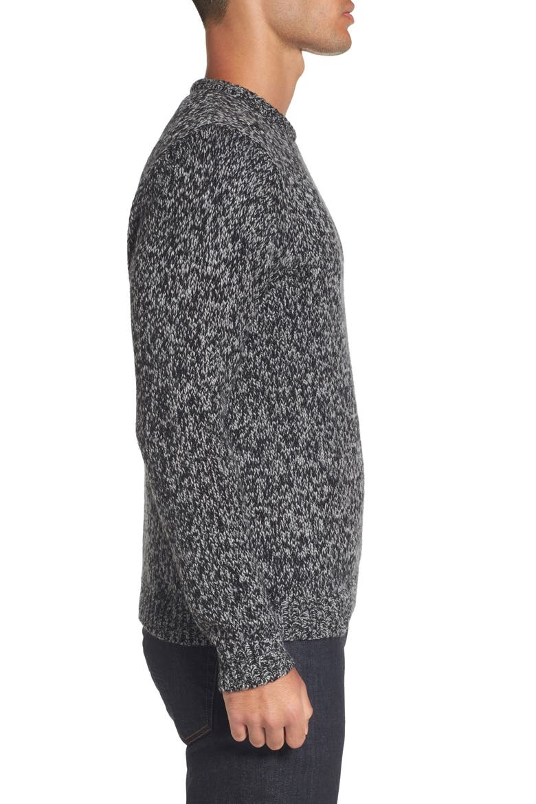 Marled Yarn Sweater, Alternate, color, GREY CHARCOAL MELANGE