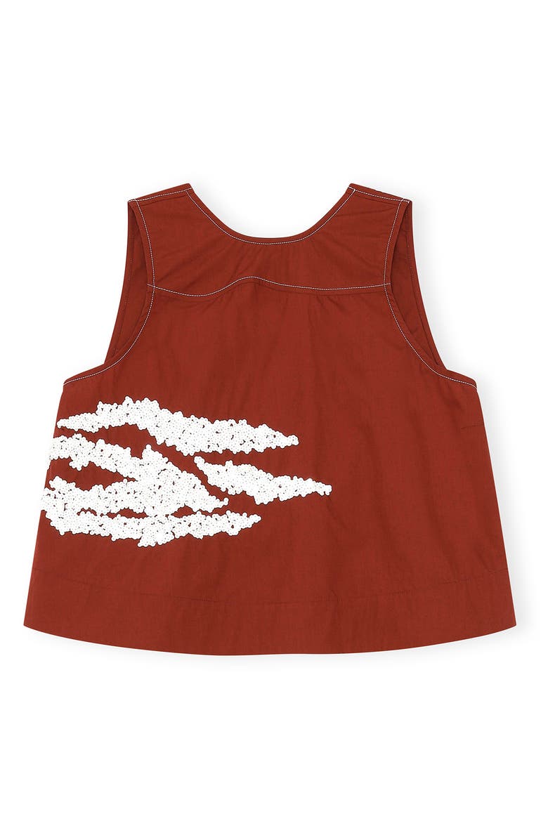 Ganni Women's Embellished Organic Cotton Swing Tank, Main, color, 