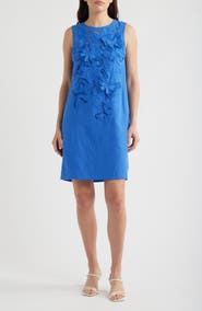 Elie Tahari The Isabella Embroidered Sleeveless Dress