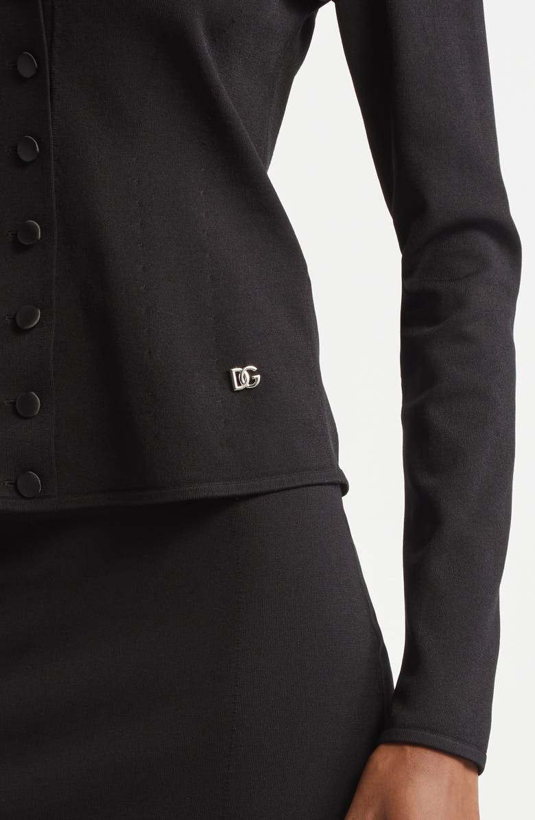 Dolce&Gabbana Fitted Knit Jacket, Alternate, color, N0000 Nero