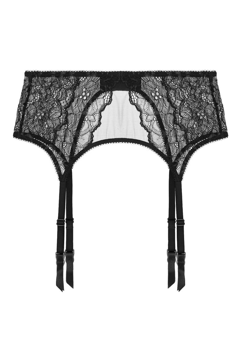 Lexi Lace Suspender Belt, Alternate, color, ONYX