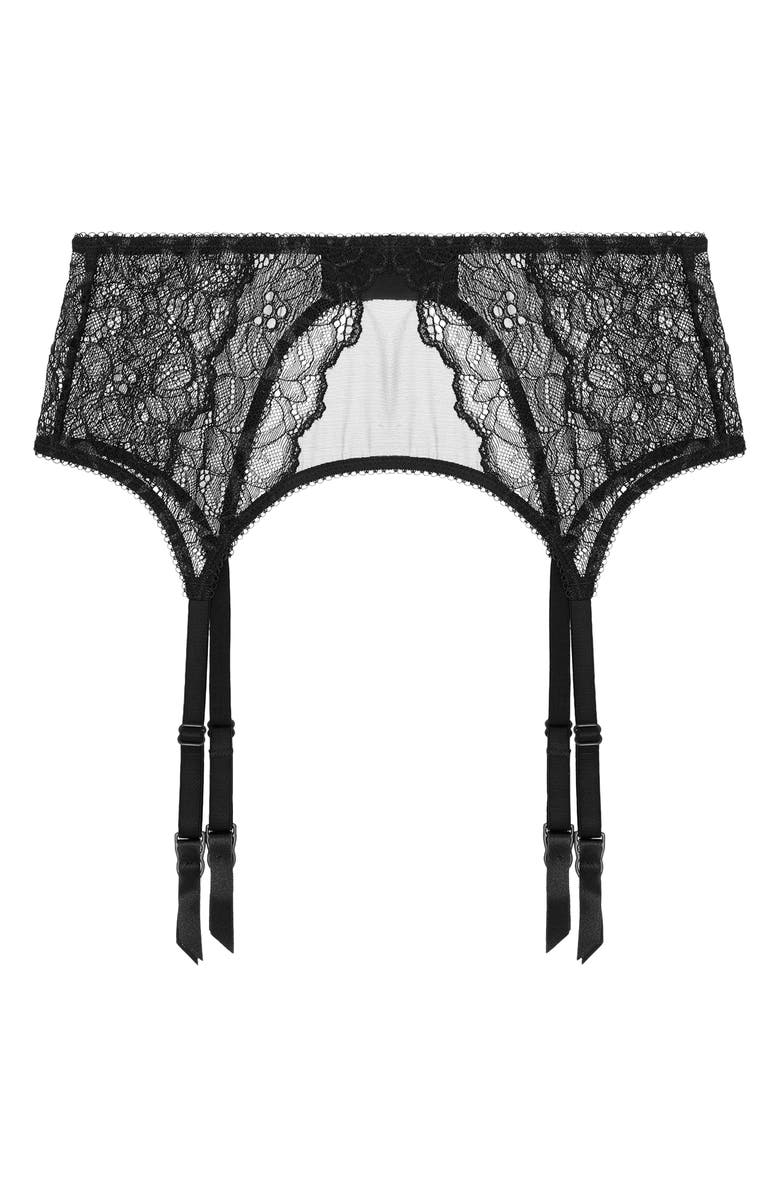 JOURNELLE Lexi Lace Suspender Belt, Alternate, color, Onyx