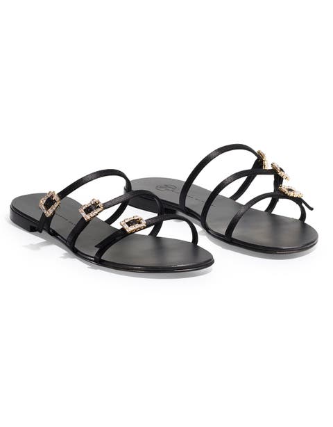 Eclipse Satin Flat Sandals