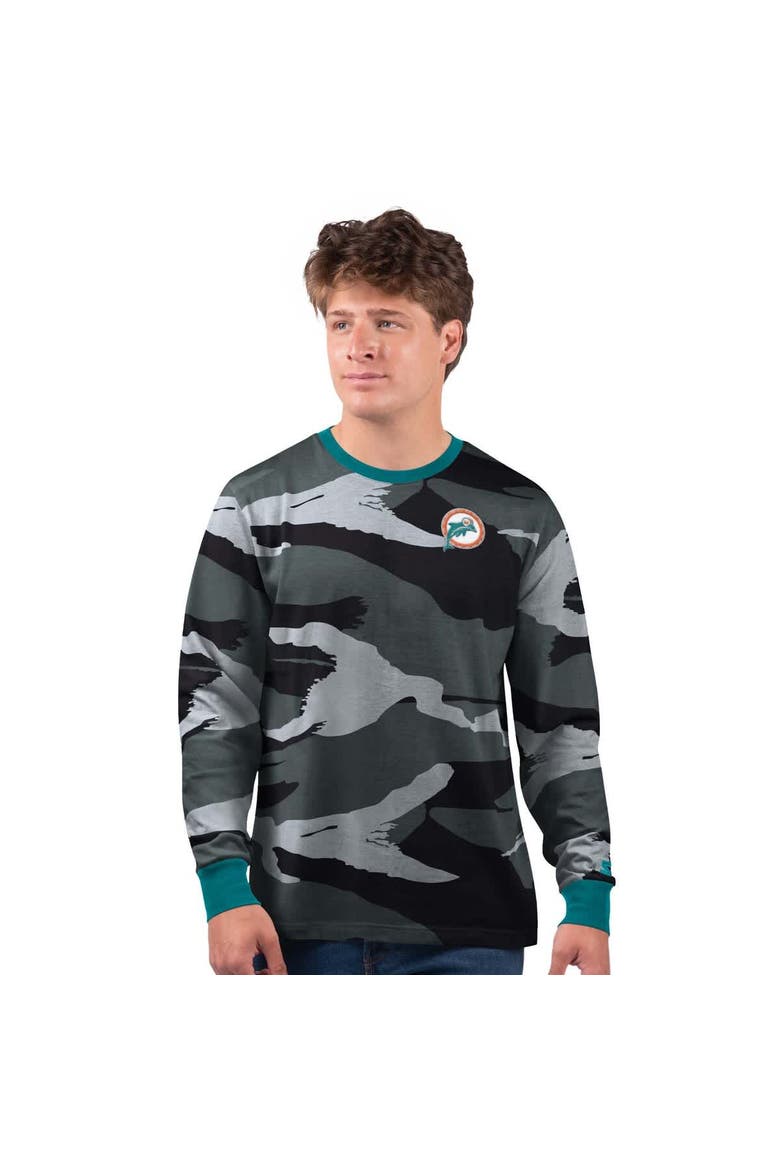 Men's Starter Gray/Charcoal Miami Dolphins Thursday Night Gridiron Vintage Logo Long Sleeve T-Shirt, Main, color, Gray