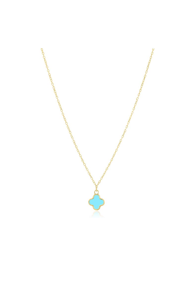 Mini Turquoise Single Clover Necklace, Main, color, Turquoise