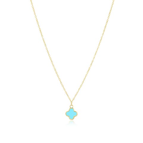 Mini Turquoise Single Clover Necklace