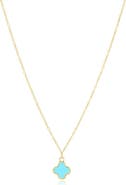 The Lovery Fine Jewelry Mini Turquoise Single Clover Necklace