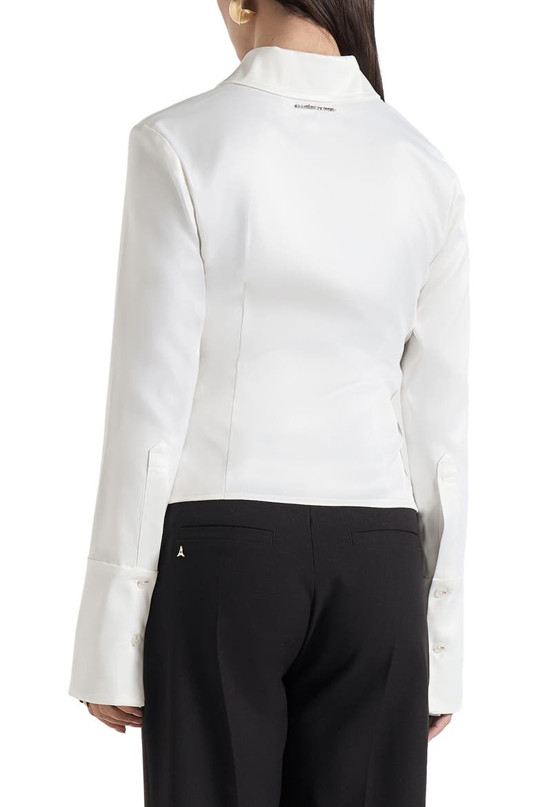 Sonia Satin Cinch Shirt, Alternate, color, White