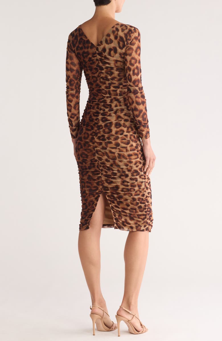 L'AGENCE Marise Ruched Long Sleeve Dress, Alternate, color, 