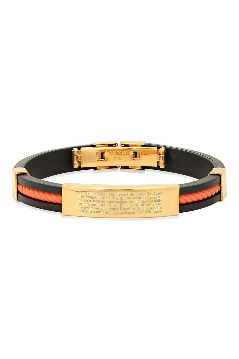 Men's Lord's Prayer 18k Gold Plated Bracelet, Main, color, GOLD