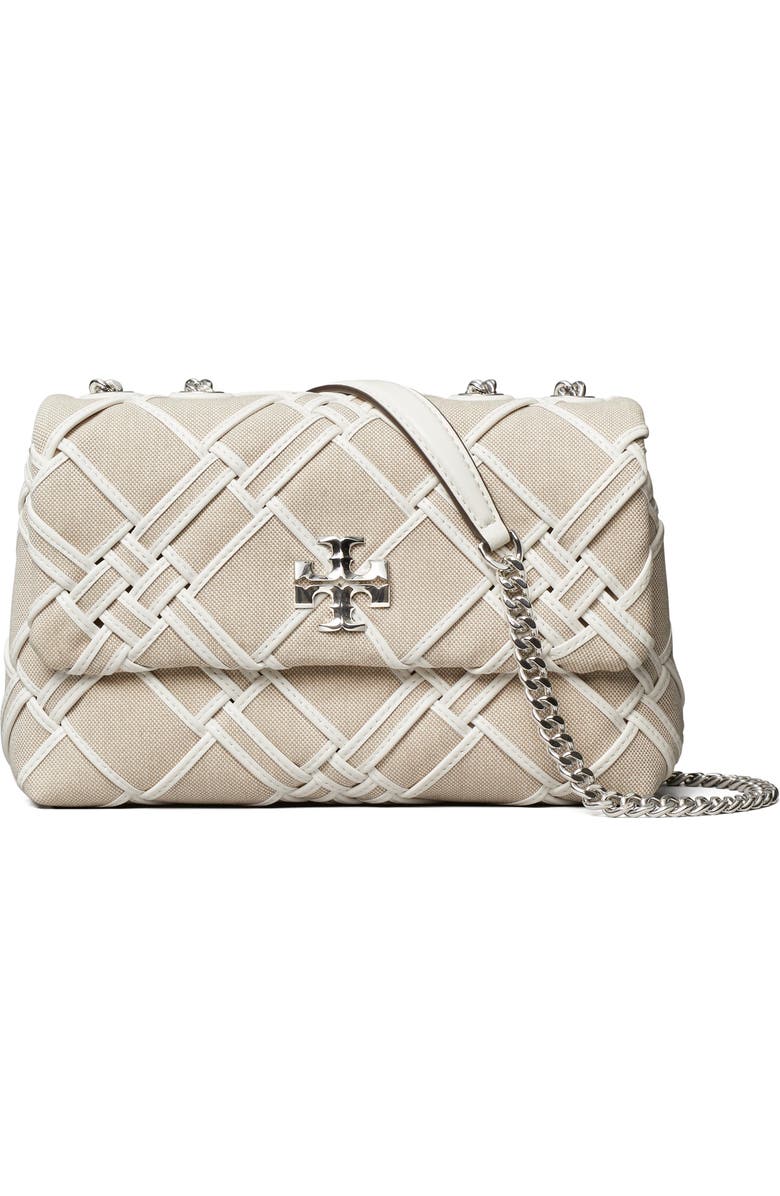 Tory Burch Small Kira Woven Canvas Convertible Shoulder Bag, Main, color,