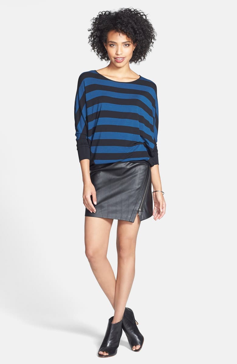 Two by Vince Camuto Faux Leather Moto Miniskirt, Alternate, color, 