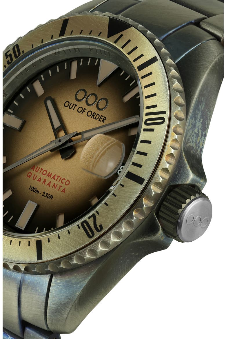 Automatico Quaranta Sand Bracelet Watch, 40mm, Alternate, color, BLACK/ GOLD