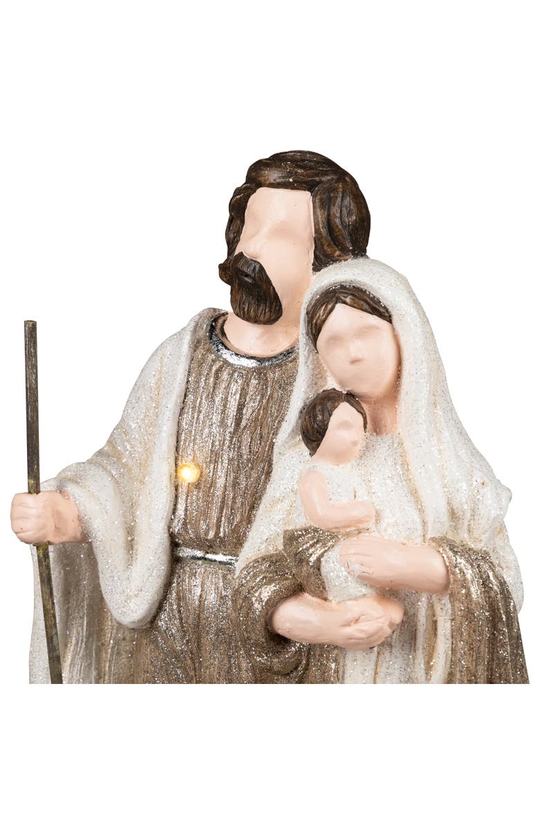 Northlight Lighted Glittery Holy Family Christmas Decoration - 21" - Clear LED Lights, Alternate, color, Gold