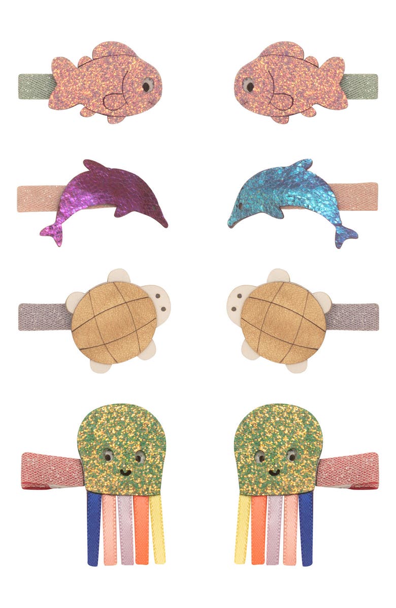 Mimi & Lula Kids' 8-Pack Sealife Mini Hair Clips, Main, color, Light/ Pastel Pink