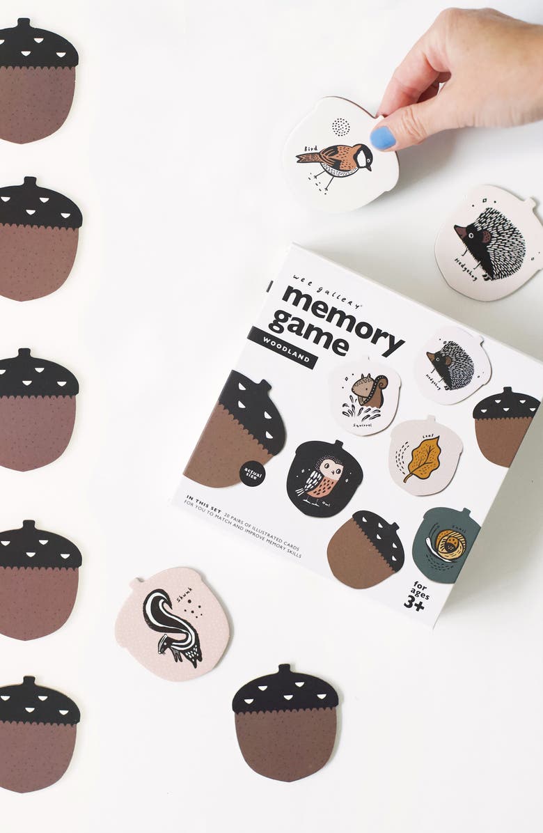 Wee Gallery Woodland Memory Game and Animal Building Tower Bundle, Alternate, color, Woodland