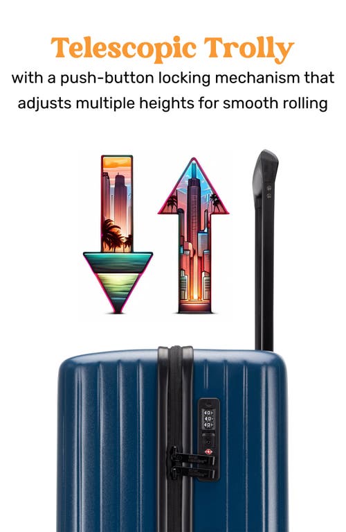 Miami Carry On Ocean Polycarbonate Carry On Spinner Suitcase In Blue