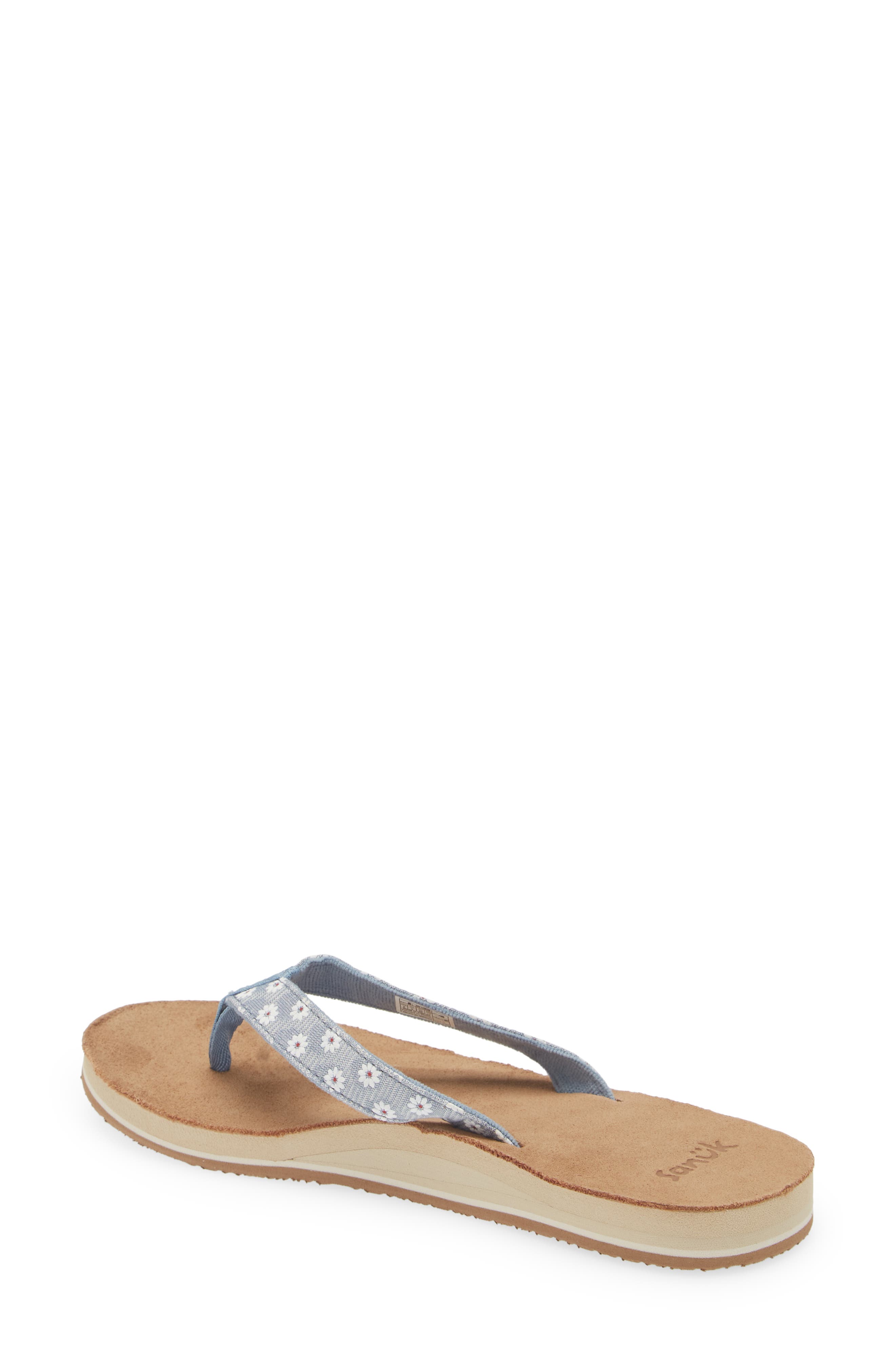 Sanuk Happy Placer Daisy Flip Flop, Alternate, color, 