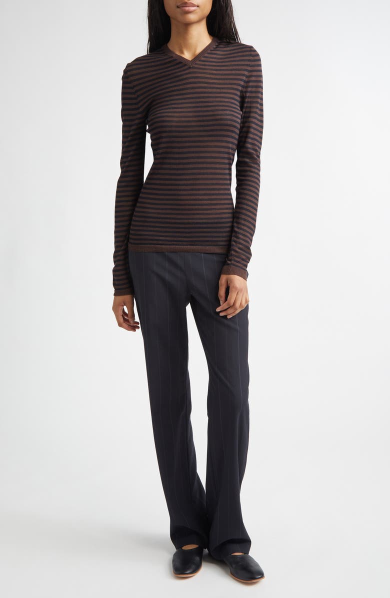 Paloma Wool Saba Pinstripe Low Waist Straight Leg Pants, Alternate, color, Blue