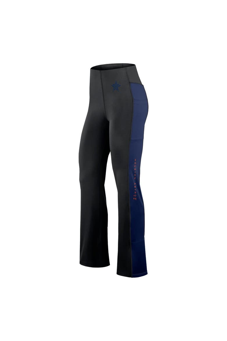 Women's Fanatics Signature Black Houston Astros Studio Fitted Flared Leggings, Alternate, color, Black