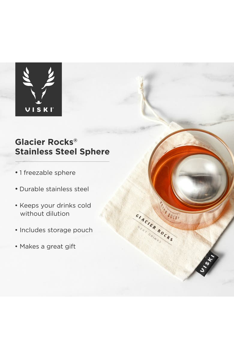 Viski Glacier Rocks Sphere in Stainless Steel, Alternate, color, Silver