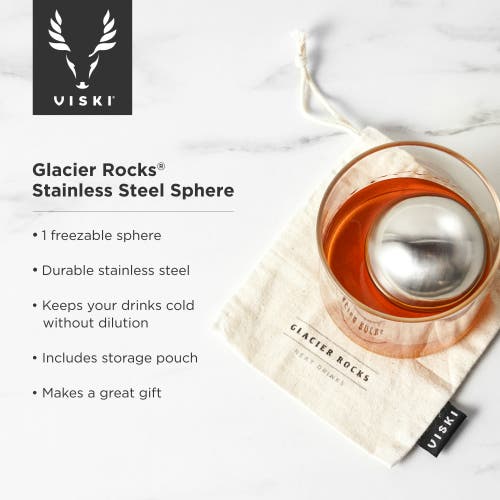 Viski Glacier Rocks Sphere In Silver