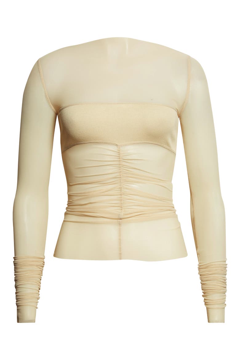 Temple Bandeau Tulle Top, Alternate, color, SAND