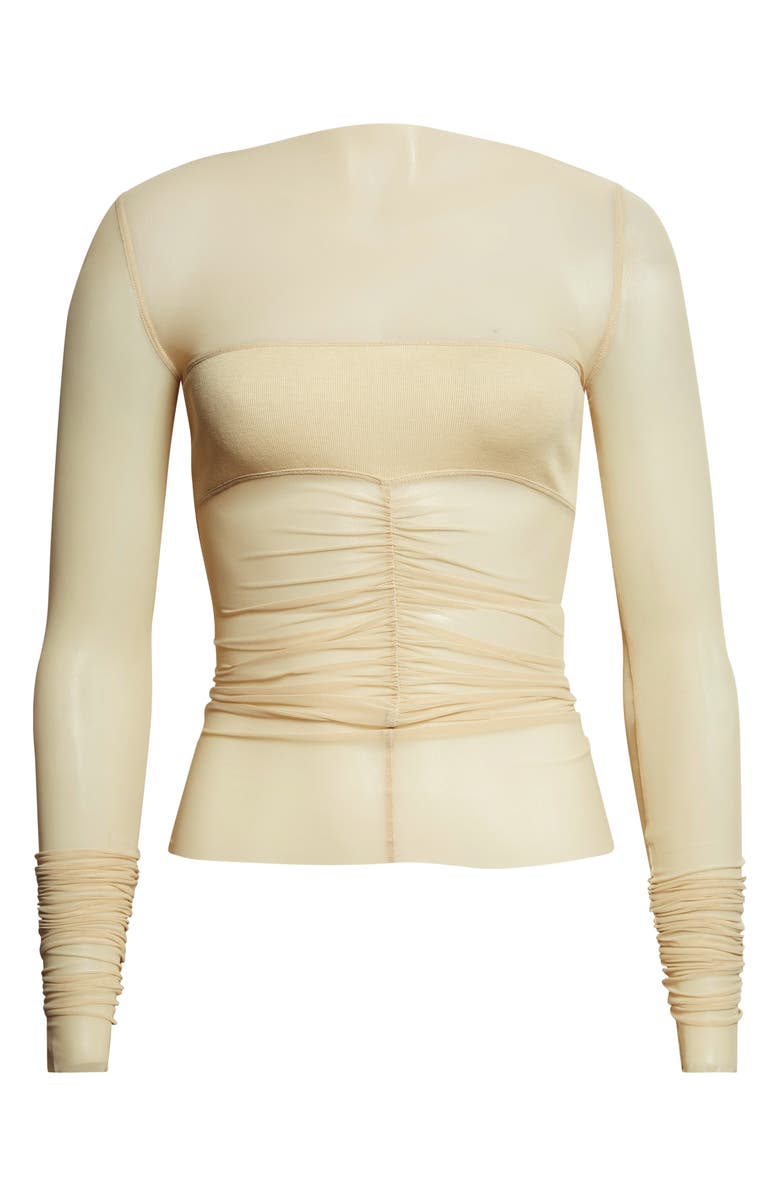 Rick Owens Temple Bandeau Tulle Top, Main, color, Sand