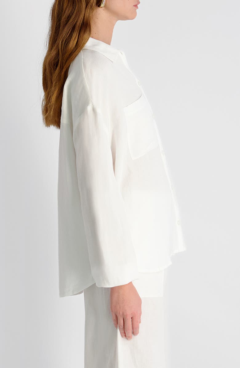 French Connection Cooper Blouson Sleeve Button-Up Shirt, Alternate, color, Summer White